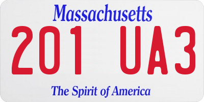 MA license plate 201UA3