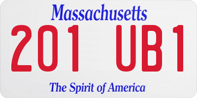 MA license plate 201UB1