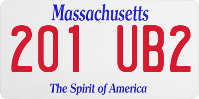 MA license plate 201UB2