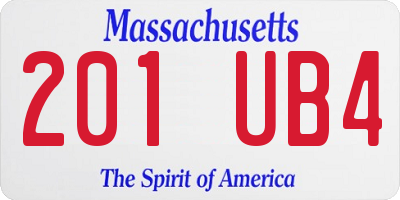 MA license plate 201UB4
