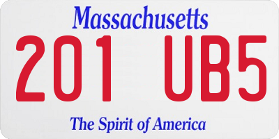 MA license plate 201UB5