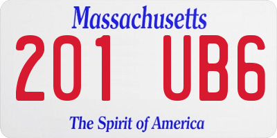 MA license plate 201UB6