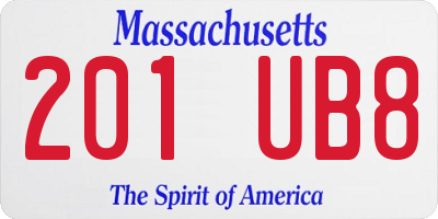 MA license plate 201UB8