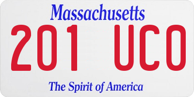 MA license plate 201UC0