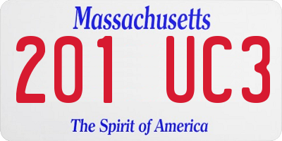 MA license plate 201UC3