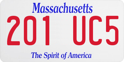 MA license plate 201UC5
