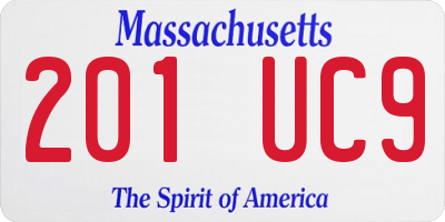 MA license plate 201UC9