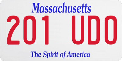 MA license plate 201UD0