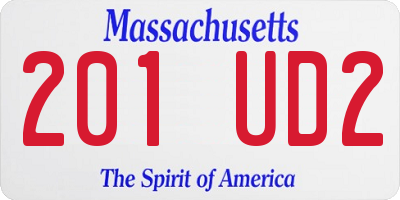 MA license plate 201UD2