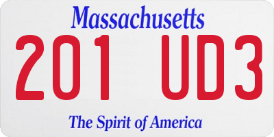 MA license plate 201UD3
