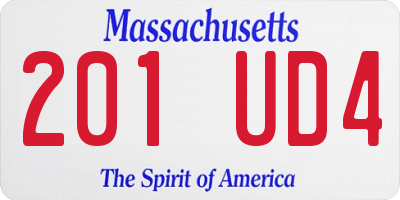 MA license plate 201UD4