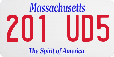 MA license plate 201UD5