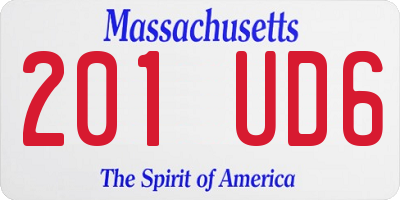 MA license plate 201UD6