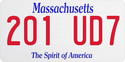 MA license plate 201UD7