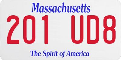MA license plate 201UD8
