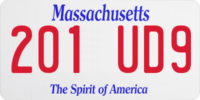 MA license plate 201UD9