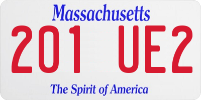 MA license plate 201UE2