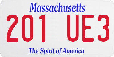MA license plate 201UE3