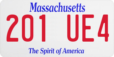 MA license plate 201UE4