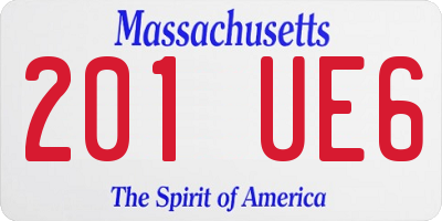 MA license plate 201UE6