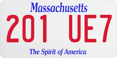 MA license plate 201UE7