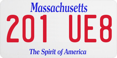 MA license plate 201UE8