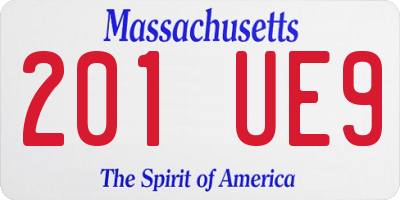 MA license plate 201UE9