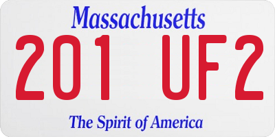 MA license plate 201UF2