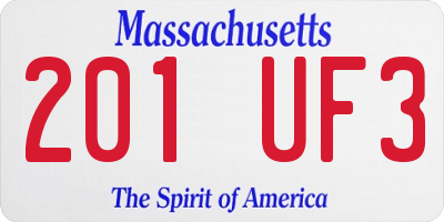 MA license plate 201UF3