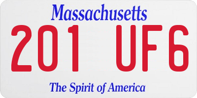 MA license plate 201UF6
