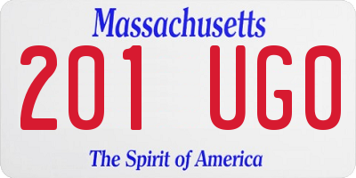 MA license plate 201UG0