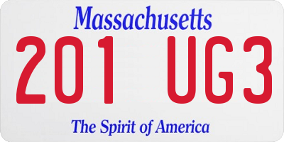 MA license plate 201UG3