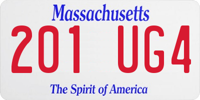 MA license plate 201UG4