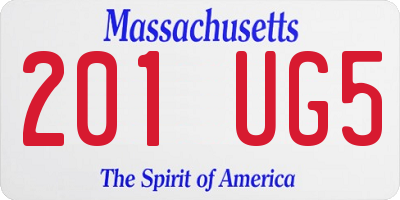 MA license plate 201UG5