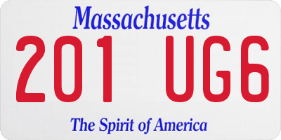 MA license plate 201UG6