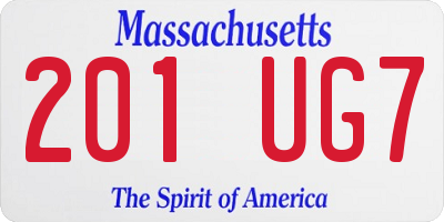 MA license plate 201UG7