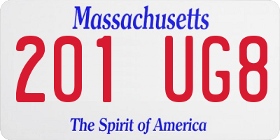 MA license plate 201UG8