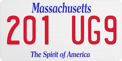 MA license plate 201UG9