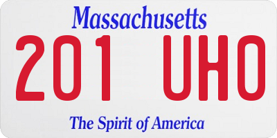 MA license plate 201UH0