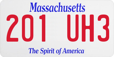 MA license plate 201UH3