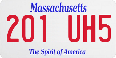MA license plate 201UH5