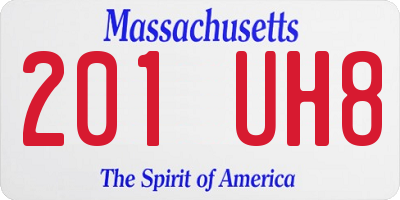 MA license plate 201UH8