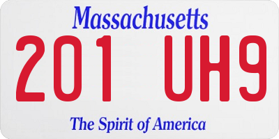 MA license plate 201UH9