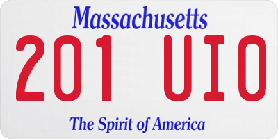 MA license plate 201UI0