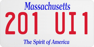 MA license plate 201UI1
