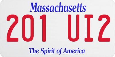 MA license plate 201UI2