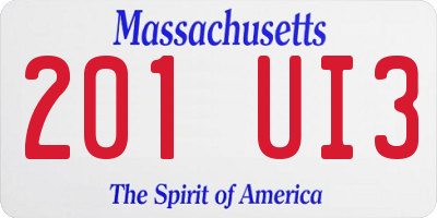 MA license plate 201UI3