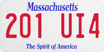 MA license plate 201UI4