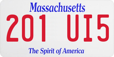 MA license plate 201UI5