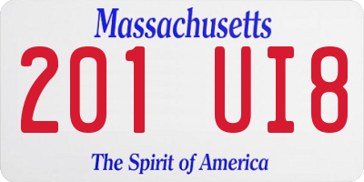MA license plate 201UI8